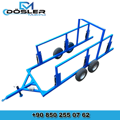 Manuel Hidrolik Kablo Makarası Taşıma Römorku 3 Makaralı 12 Ton Taşıma Kapasiteli